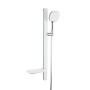 Swiss Aqua Technologies Duschset Duschstange mit Handbrause und Praktischer Ablage Weiß und Chrom
