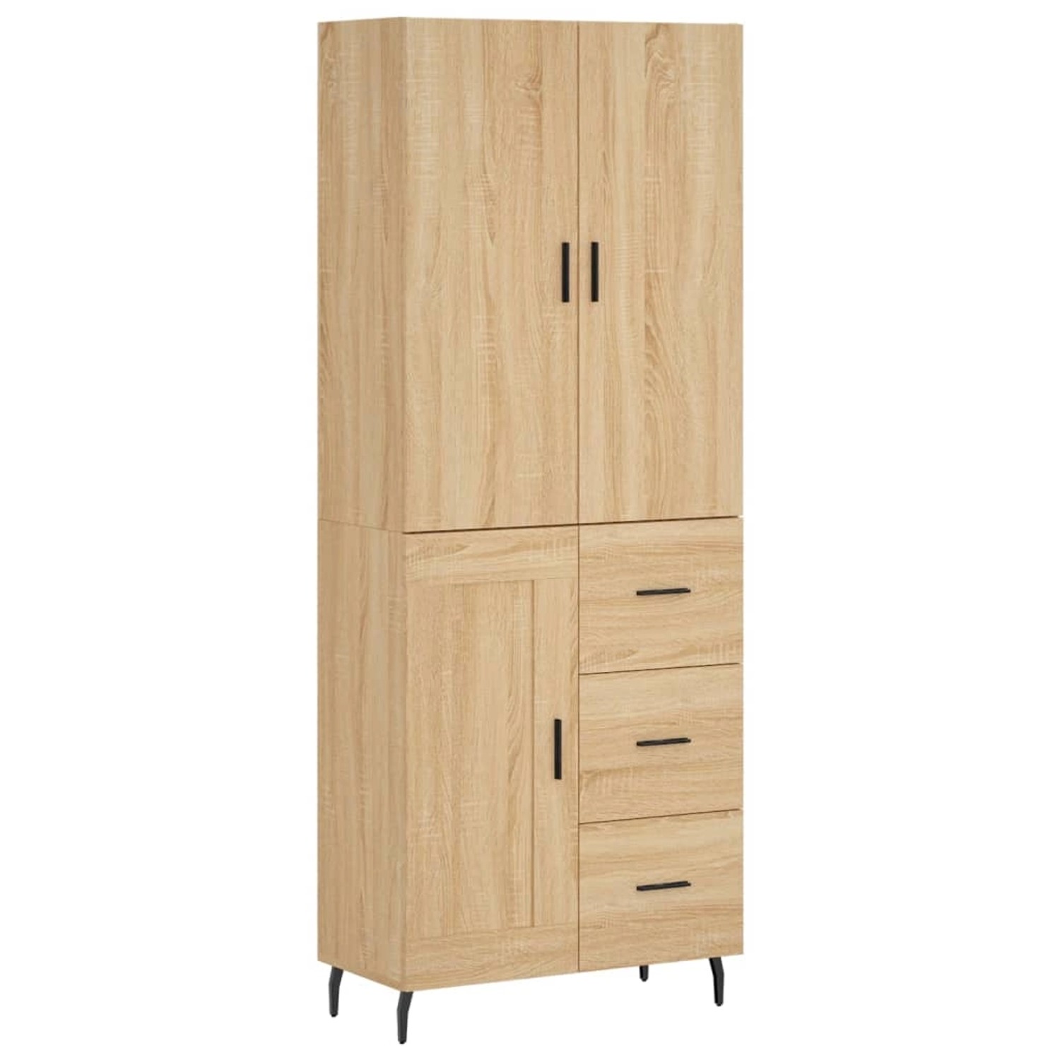 vidaXL Highboard Sonoma-Eiche 69,5x34x180 cm Holzwerkstoff 3196030
