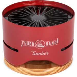 Feuerhand Tischgrill Tamber, Ø 20 cm, Rubinrot. Kompakter Holzkohlegrill für den Tisch.