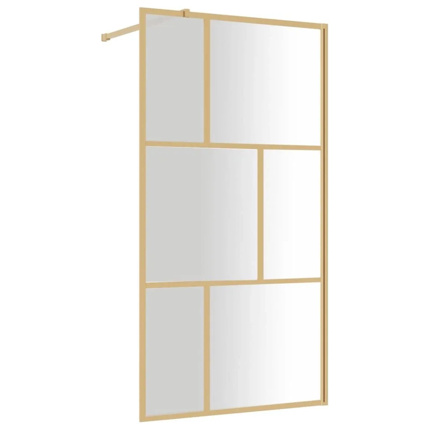 vidaXL Duschwand für Begehbare Dusche ESG Klarglas Golden 115x195cm 154959
