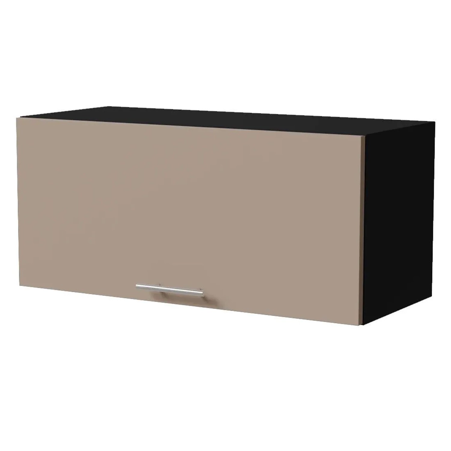 Feldmann-Wohnen Klapphängeschrank Brerra W4B/80 Schwarz / RAL 1019 graubeige Matt 80 / 32,5 / 36cm mit Gasdruckdämpfer