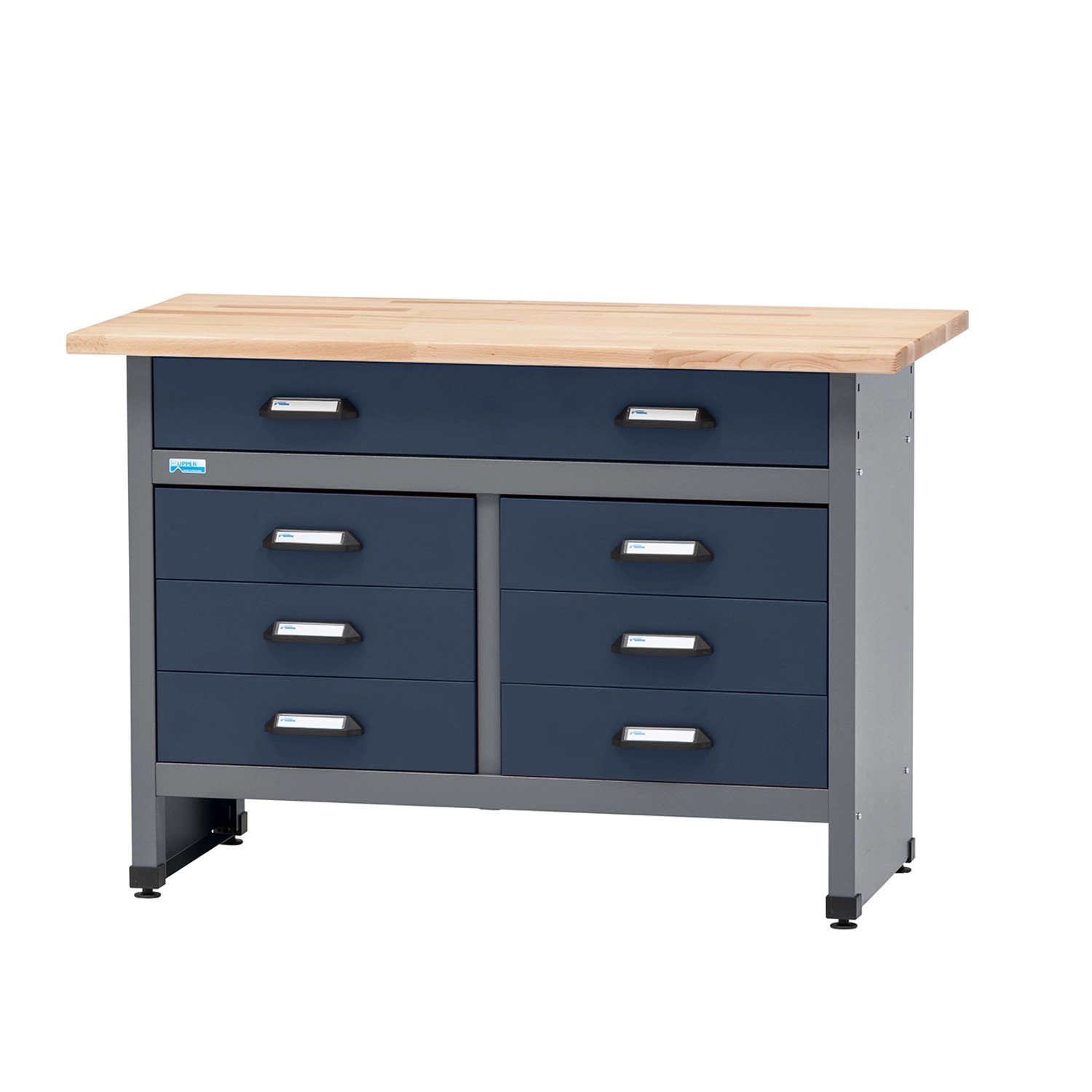 Küpper Werkbank mit 7 Schubladen 84 x 120 x 60 cm Dunkelblau günstig online kaufen
