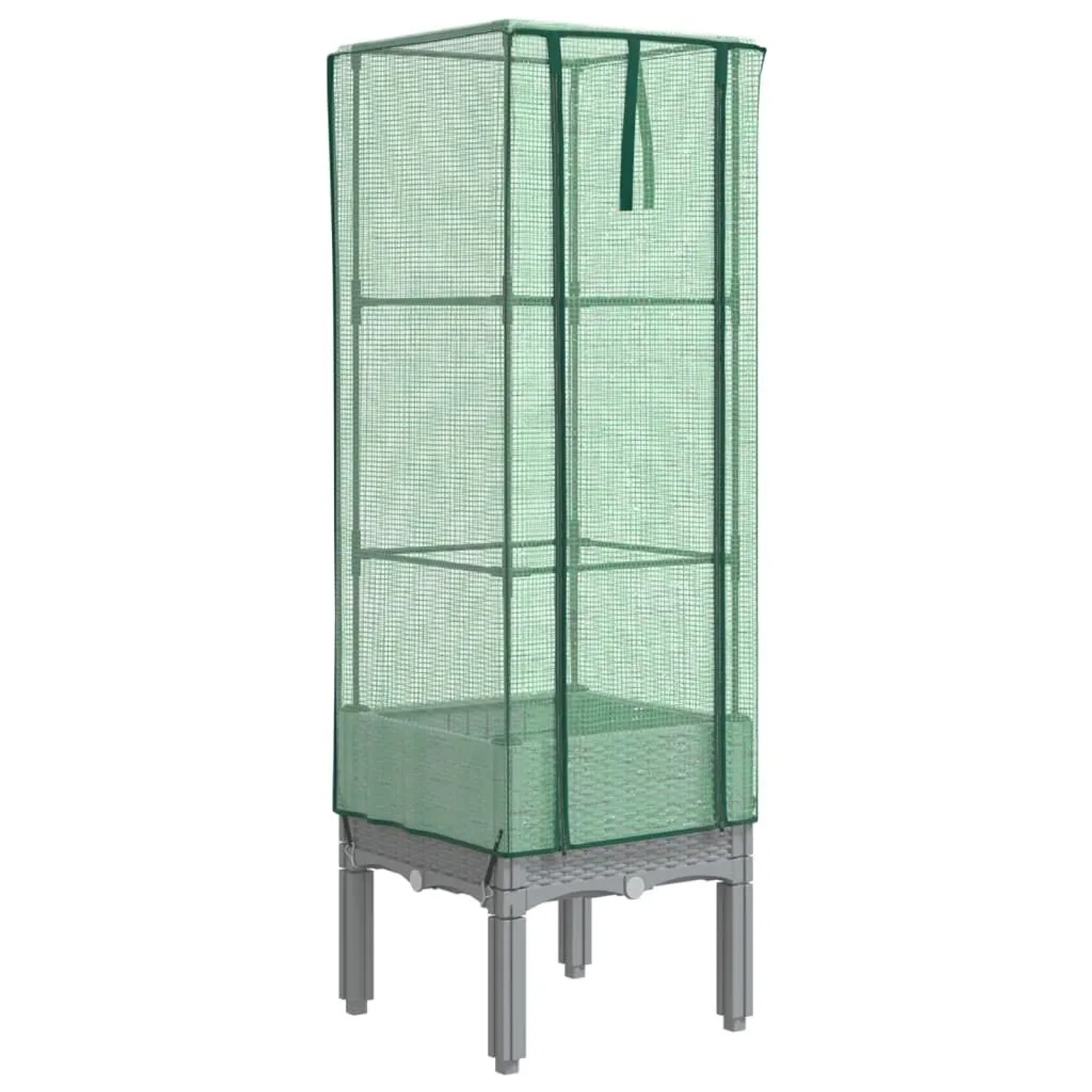 vidaXL Hochbeet mit Gewächshaus-Aufsatz Rattan-Optik 40x40x140 cm 4015860