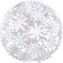 Weiße Globo Pendelleuchte Stella, kugelförmig aus Kunststoffblüten, Ø 60 cm.