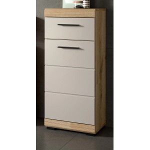 Inn.Furn Badezimmer Kommode in Sand und Eiche 37 x 88 cm Shawn