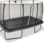 Schwarzes EXIT Allure Classic Gartentrampolin, 214 x 366 cm, mit Sicherheitsnetz und Fußschutzsystem.