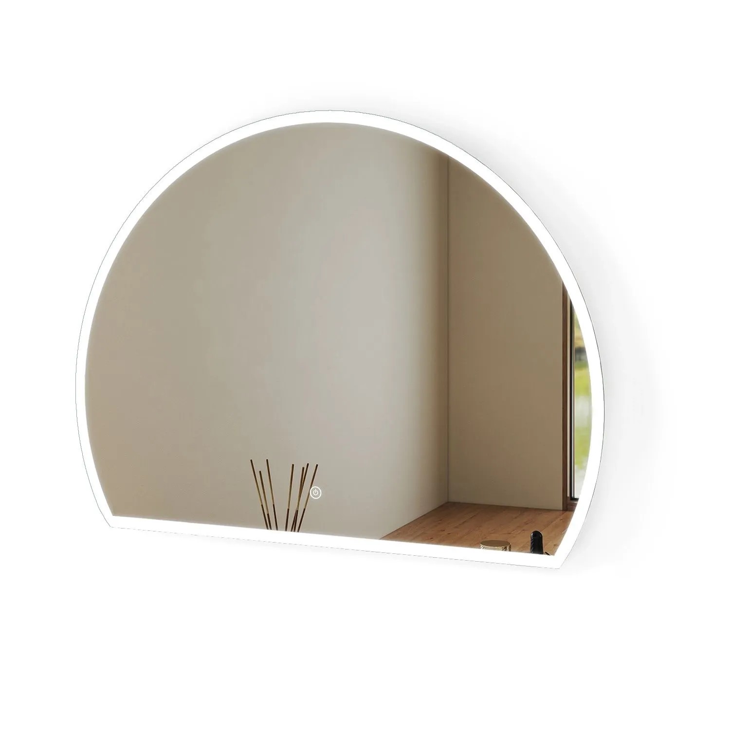 Duschparadies Asymetrisch LED Badspiegel 120x100cm Spiegel mit Beleuchtung 3 Lichtfarbe Dimmbar Touch AntiFog Memory