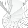 Weiße Minka Spindeltreppe Milano, spiralförmig von oben, Durchmesser 120 cm.