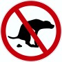 Türschild Hundekot verboten, Ø 9,5 cm, roter Kreis mit durchgestrichenem Hund