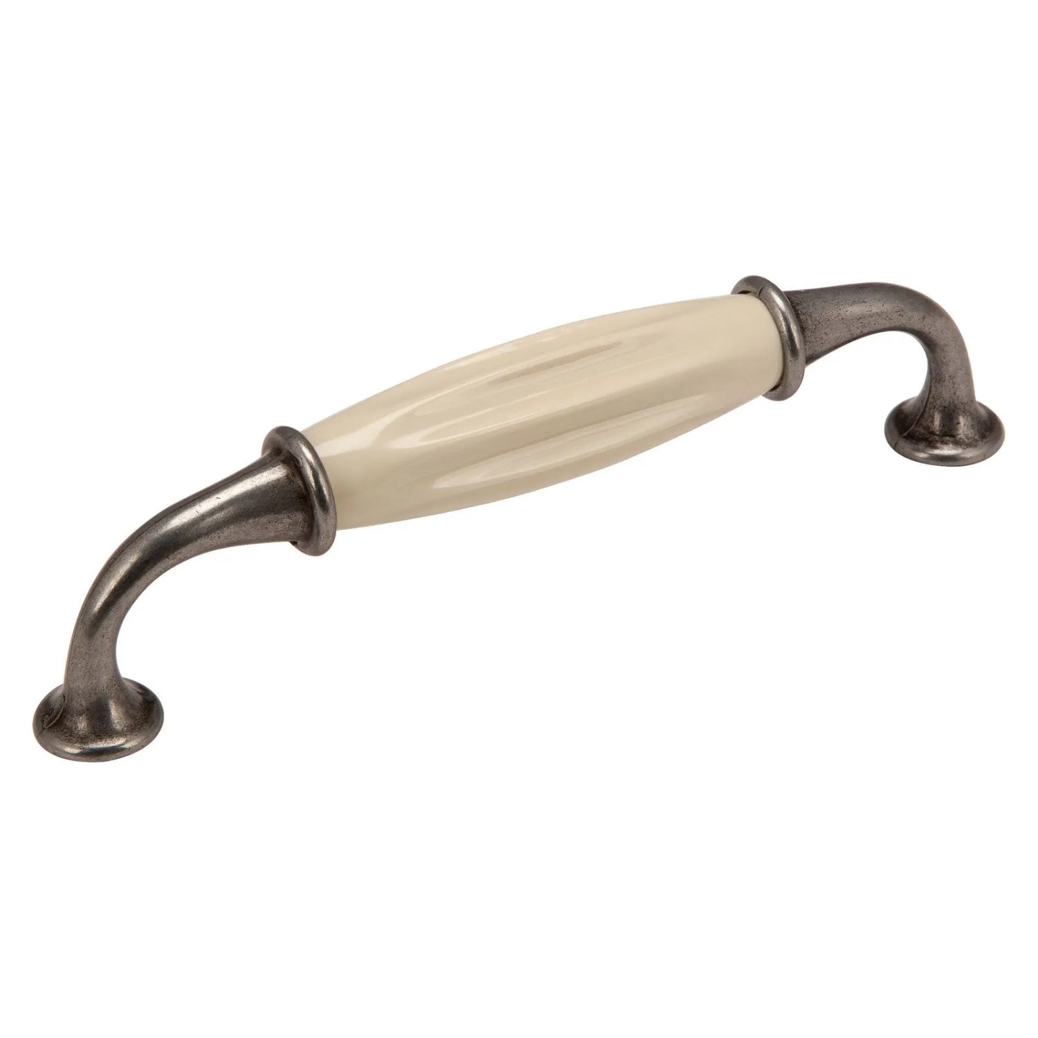 SOTECH Porzellangriff META BA 128 mm Altsilberoptik Creme