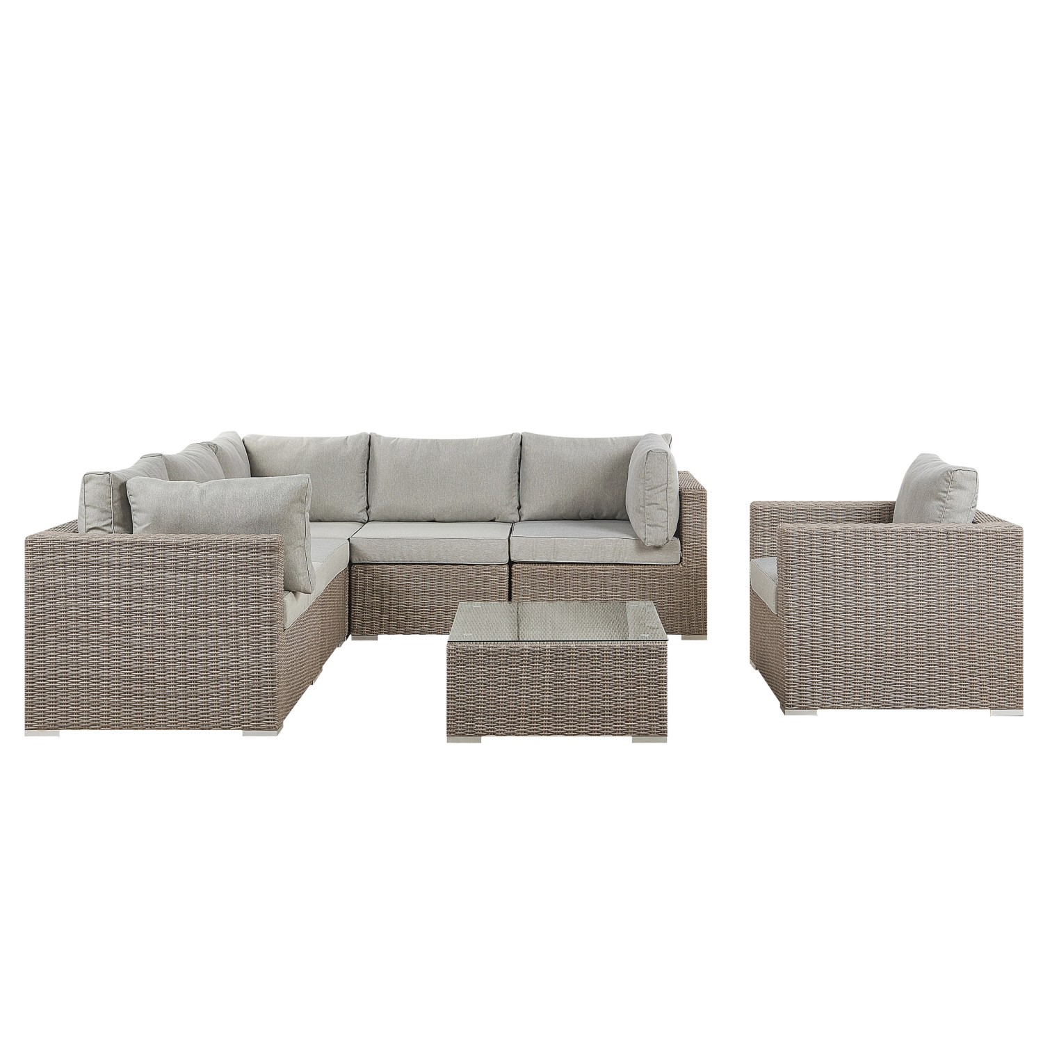 Beliani Lounge Set CONTARE Hellgrau 244x244x68