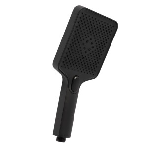 Schwarze, matte Kronenbach Handbrause SUPRA 2.0 mit 3 Strahlarten.