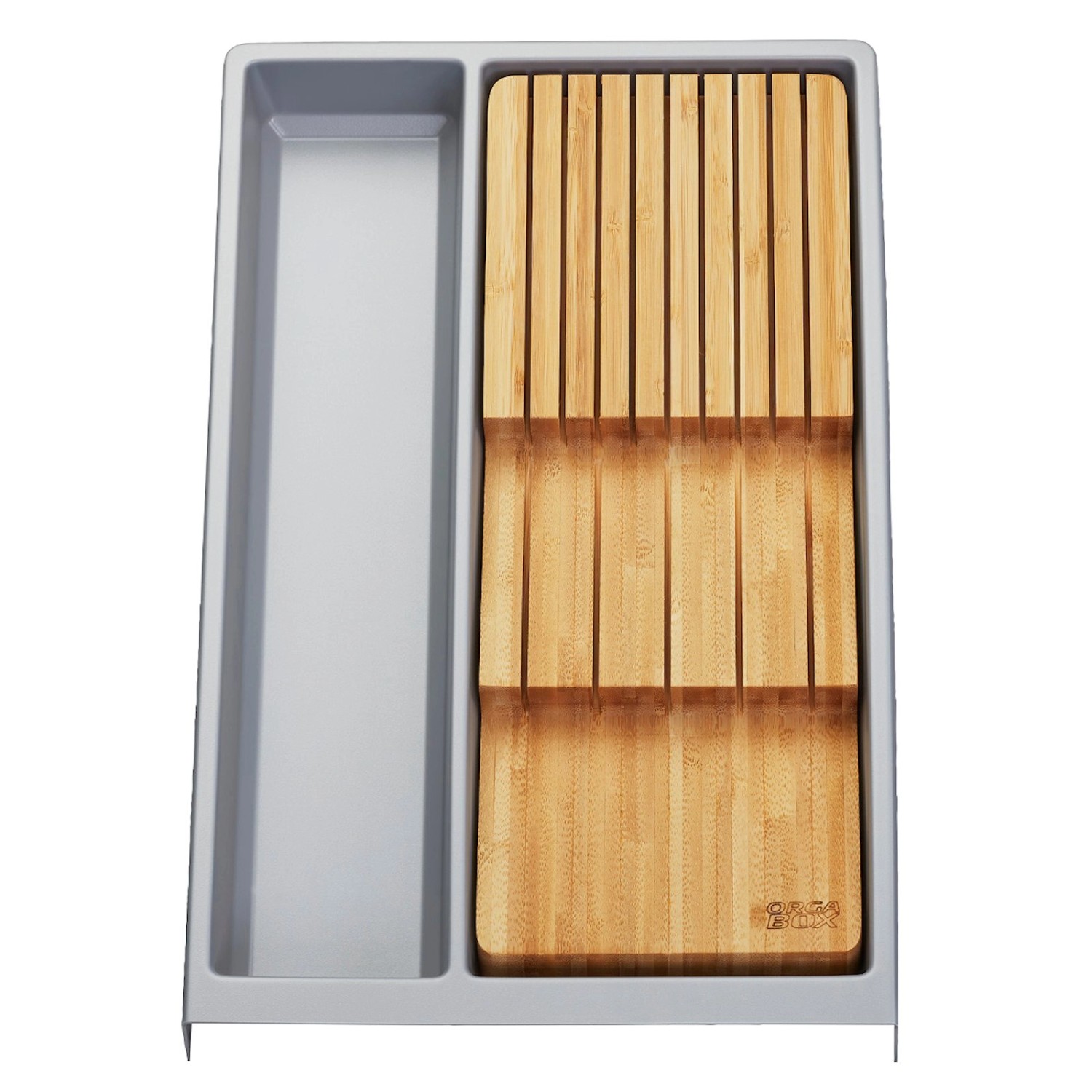 SOTECH Mehrzweckeinsatz SEPARADO Individual Silbergrau Genarbt 300x474x51mm Schubladeneinsatz inkl. Bambus Messereinsatz