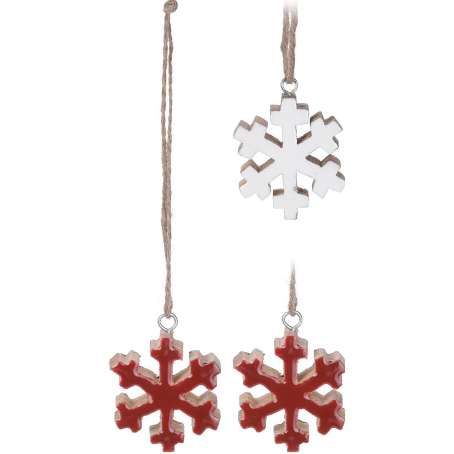 Weihnachts-Deko Schneeflocke zum Aufhängen 5,5 cm x 6 cm x 2 cm 2-fach Sortiert