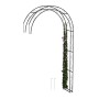 Relaxdays Rosenbogen Metall Schwarz mit Erdankern 245 cm x 130 cm x 36 cm