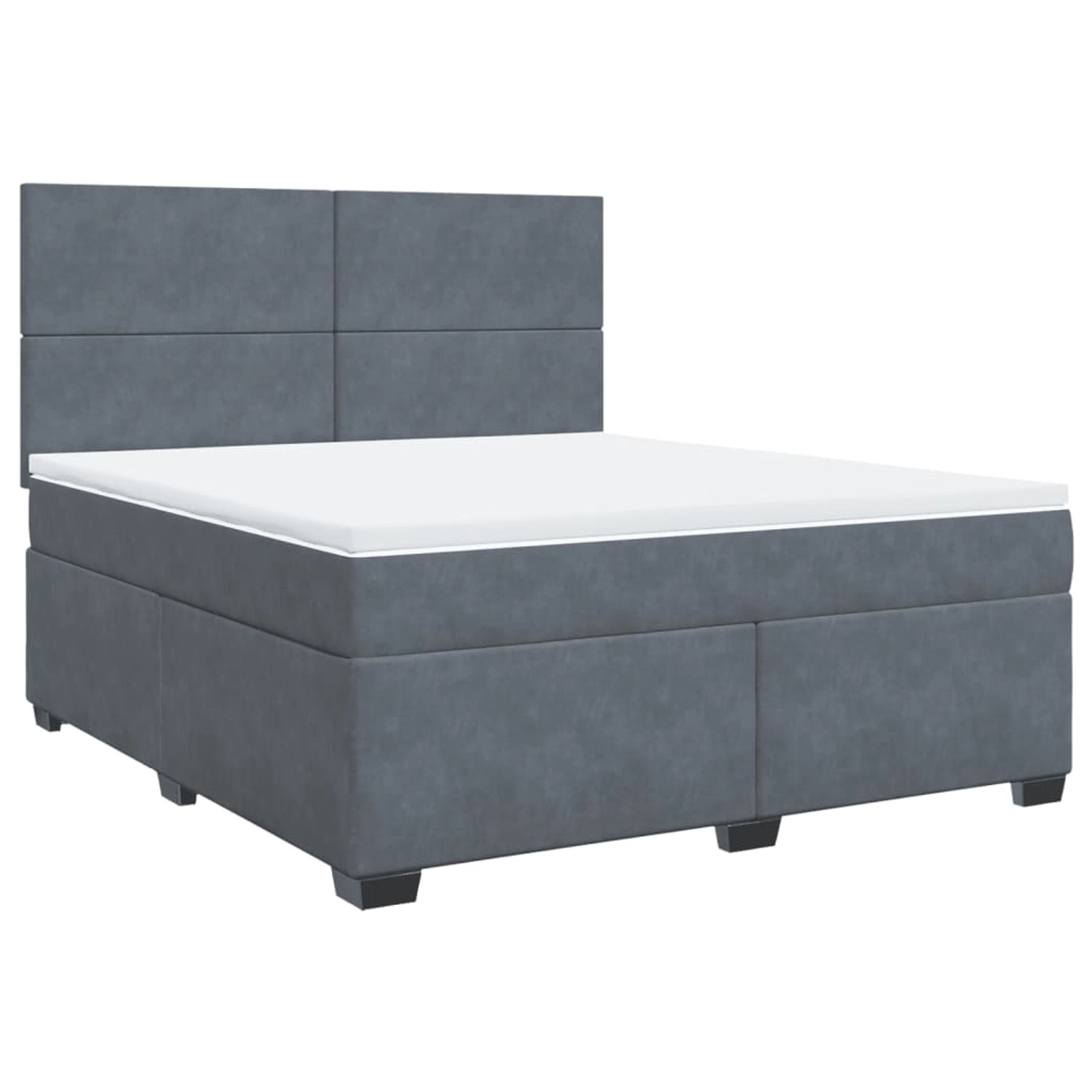 vidaXL Boxspringbett mit Matratze Dunkelgrau 180x200 cm Samt2099672 günstig online kaufen