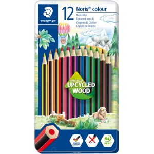 Staedtler Noris Colour Buntstifte, 12er-Packung im Kartonetui mit verschiedenen Farben.