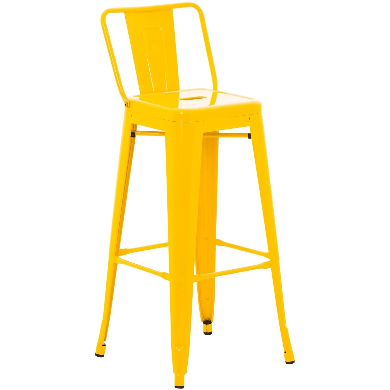 DELUKE Barhocker LEKEL Metall Gelb 44x43x96cm Barstuhl Mit Lehne Tresenhocker Tresenstuhl