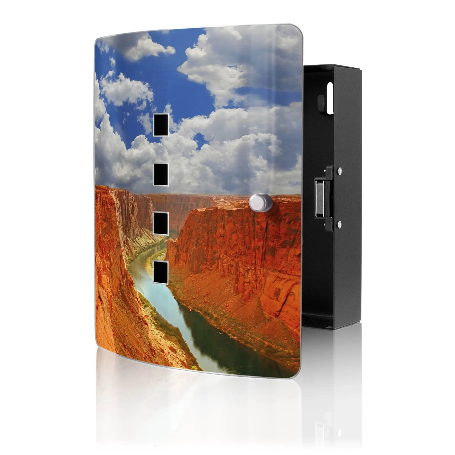 Banjado Design Schlüsselkasten Aus Edelstahl Für 10 Schlüssel 24x21,5x7cm Mit Magnetverschluss Motiv Grand Canyon