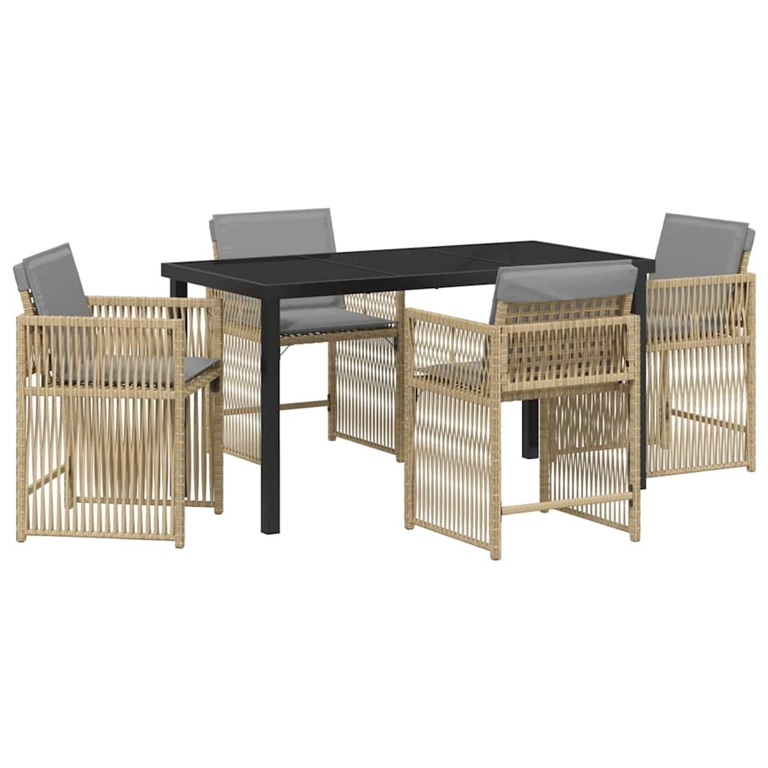 vidaXL Garten Essgruppe 5-Tlg Beige Poly Rattan 3380794 günstig online kaufen