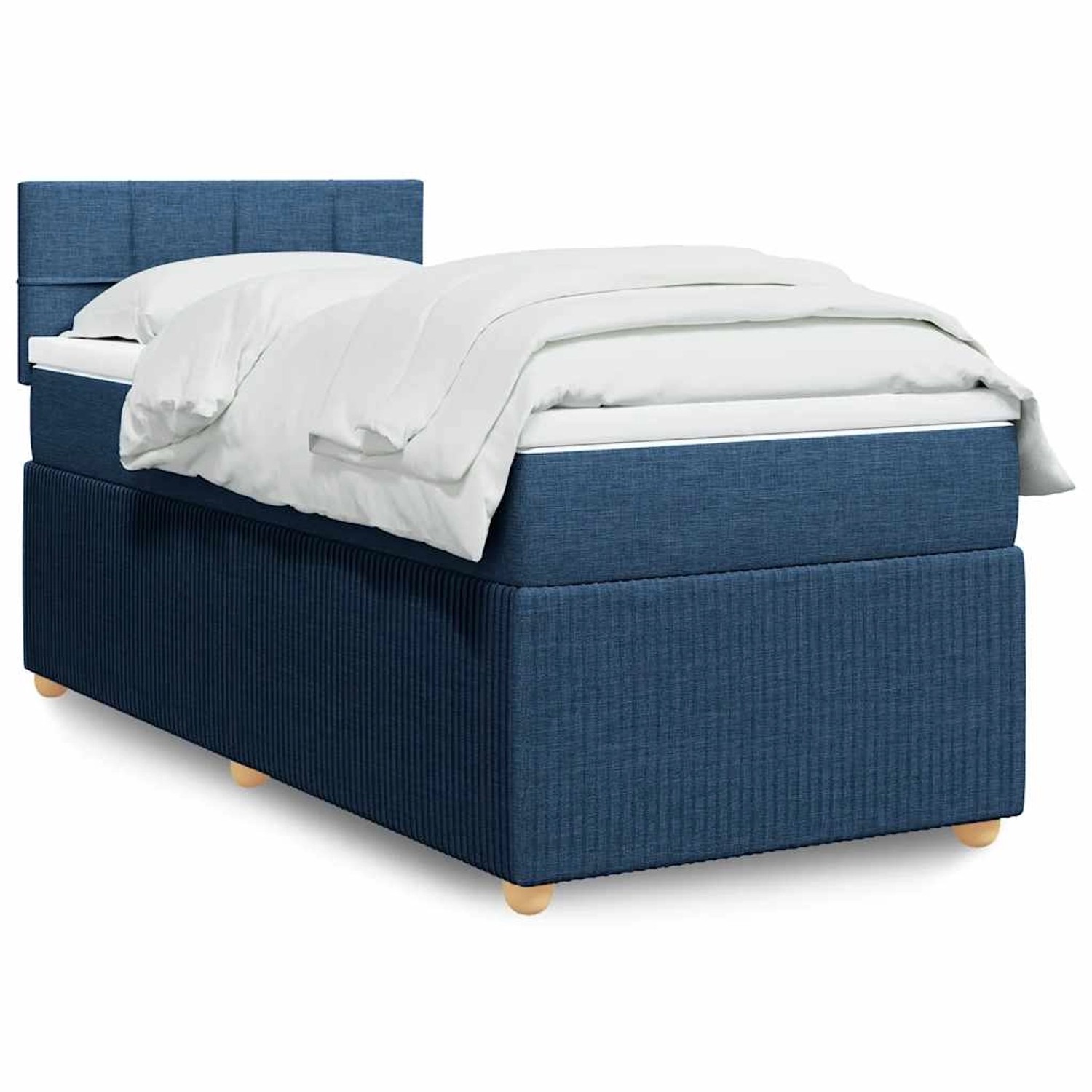 vidaXL Boxspringbett mit Matratze Blau 90x200 cm Stoff 3289645 günstig online kaufen