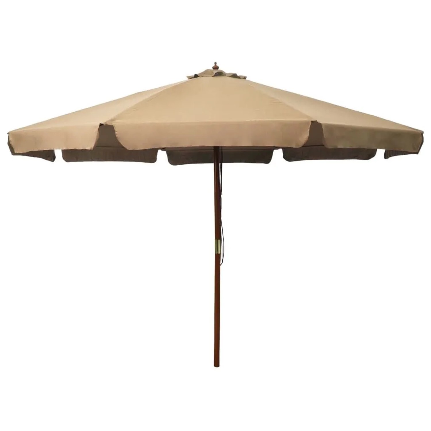 DELUKE Sonnenschirm Aus Holz PAUL TaupeHxB 254x330cm Sonnenschirm 330cm Kurbelschirm Standschirm Sonnenschutz Gartenschirm