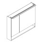 Fackelmann LED-Spiegelschrank B.Paris, 90cm, Schwarz Matt/Eiche, Badmöbel-Set