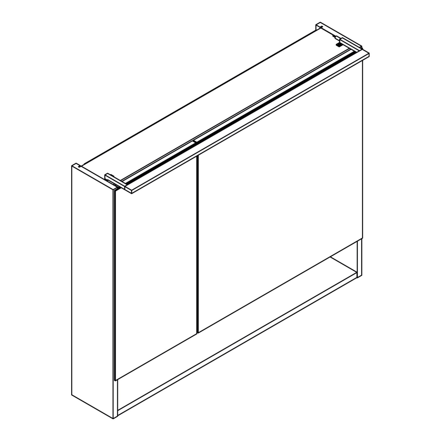 Fackelmann LED-Spiegelschrank B.Paris, 90cm, Schwarz Matt/Eiche, Badmöbel-Set