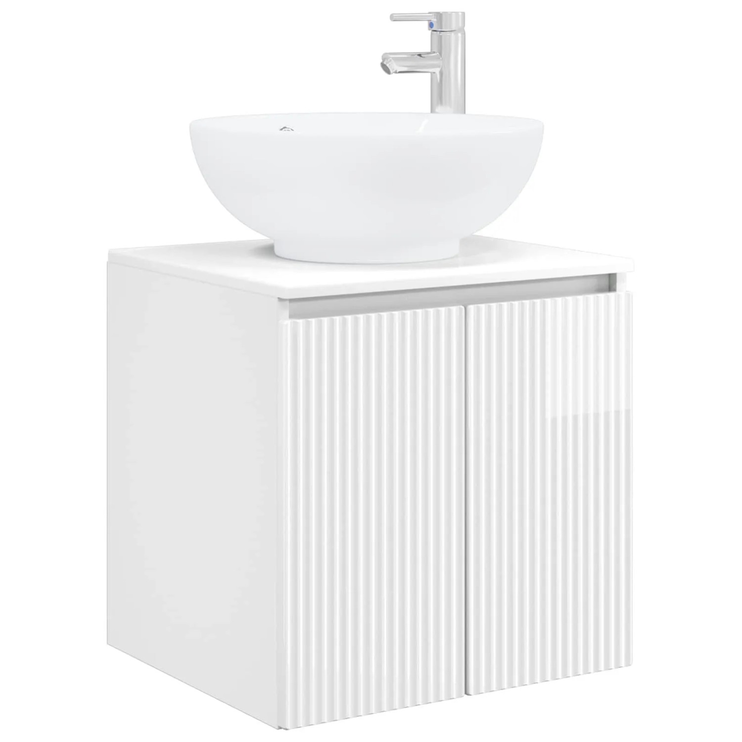 vidaXL Wandmontierte Waschtisch Hochglanz Weiß 49,5 x 44,5 x 65 cm 890446