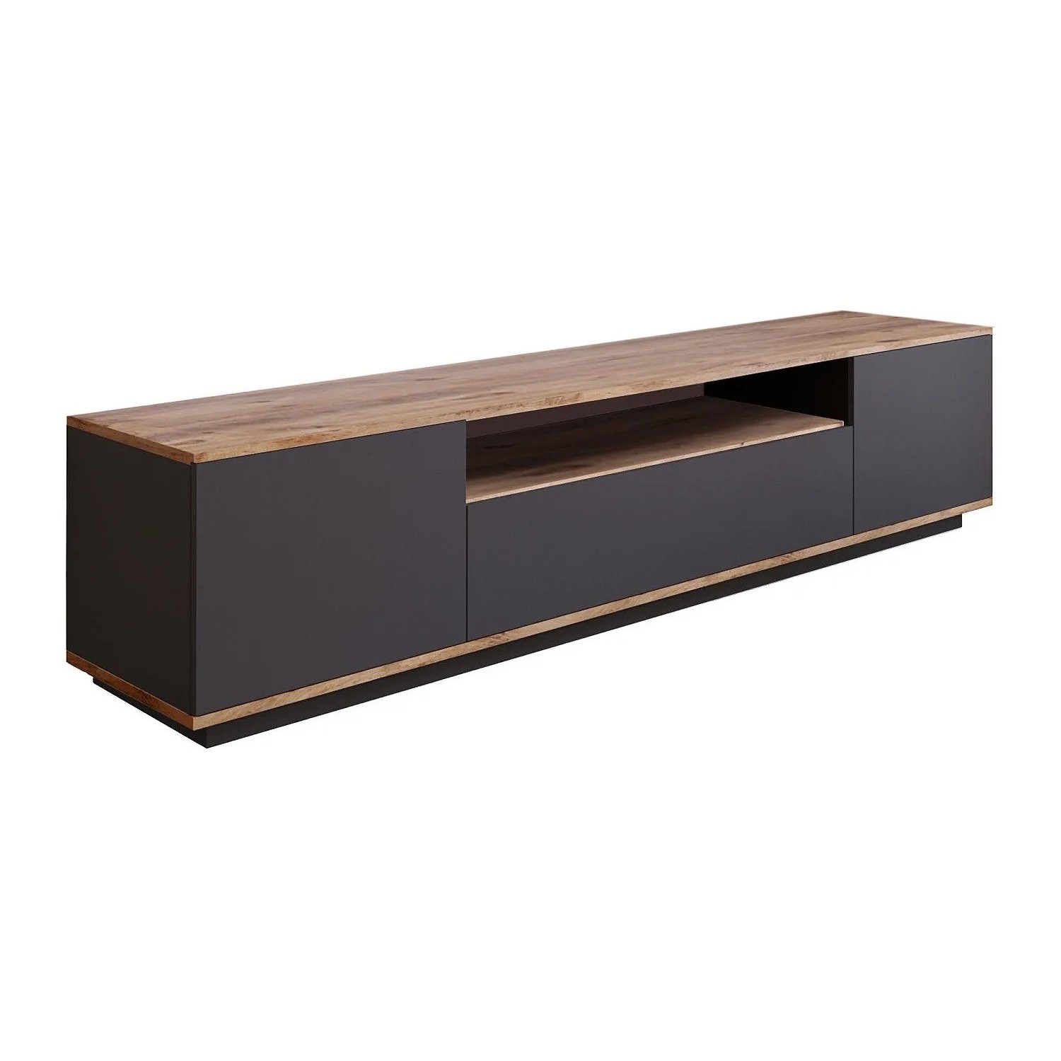 Vente-unique Tv-Board Lotula Anthrazitgrau  Naturfarben Hell 180 cm