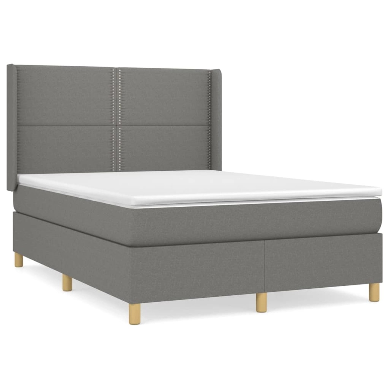 Vidaxl Boxspringbett Mit Matratze Dunkelgrau 140x200 Cm Stoff günstig online kaufen