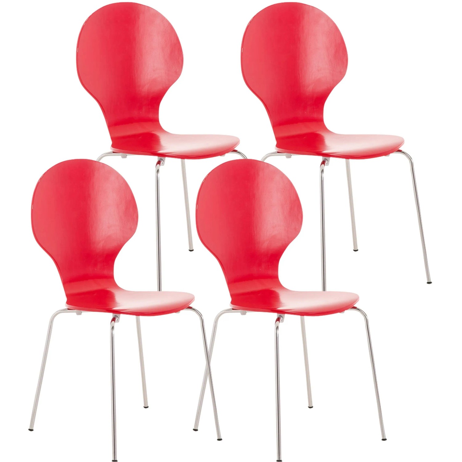 CLP 4x Stapelstuhl DIEGO Rot