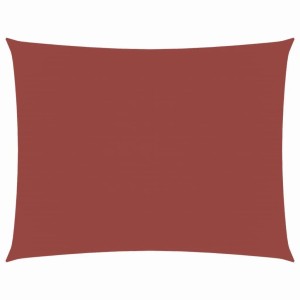 Rechteckiges Sonnensegel aus terrakotta-rotem Oxford-Gewebe, 2,5x4 m, wasserfest, für Garten und Terrasse.