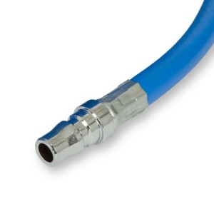 Blauer EBERTH Druckluftschlauch (30m) mit Schnellkupplung für Kompressoren.
