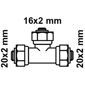 Kirchhoff Reduzier-T-Stück 20x16x20 mm, Klemmfitting aus Messing für MSVR-Blankrohr.