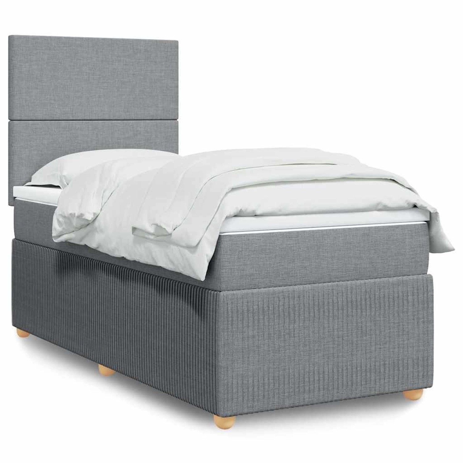 vidaXL Boxspringbett mit Matratze Hellgrau 100x200 cm Stoff 3294260 günstig online kaufen
