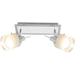 LED Spot Asola 2er Nickel matt mit GU10 Leuchtmittel für Decke oder Wand.