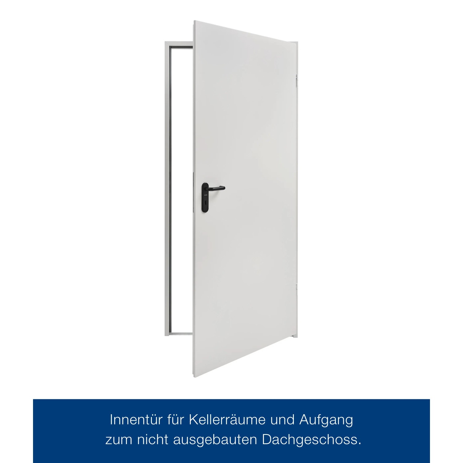 Weiße ZK-Tür mit Eckzarge, 875x1875x55 mm, DIN Rechts, Stahltür für den Innenbereich.