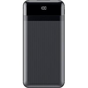 Schwaiger Powerbank, flaches Kunststoffgehäuse, 10.000 mAh, mit Kapazitätsanzeige.