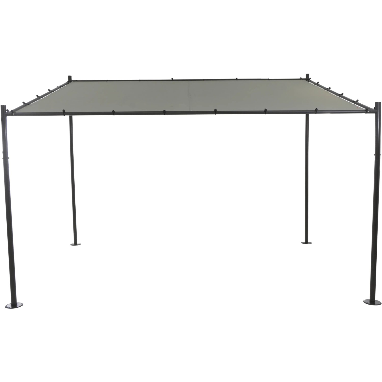 Grauer Siena Garden Pavillon Levino 300x400 cm mit Stahlgestell und schrägem Dach.