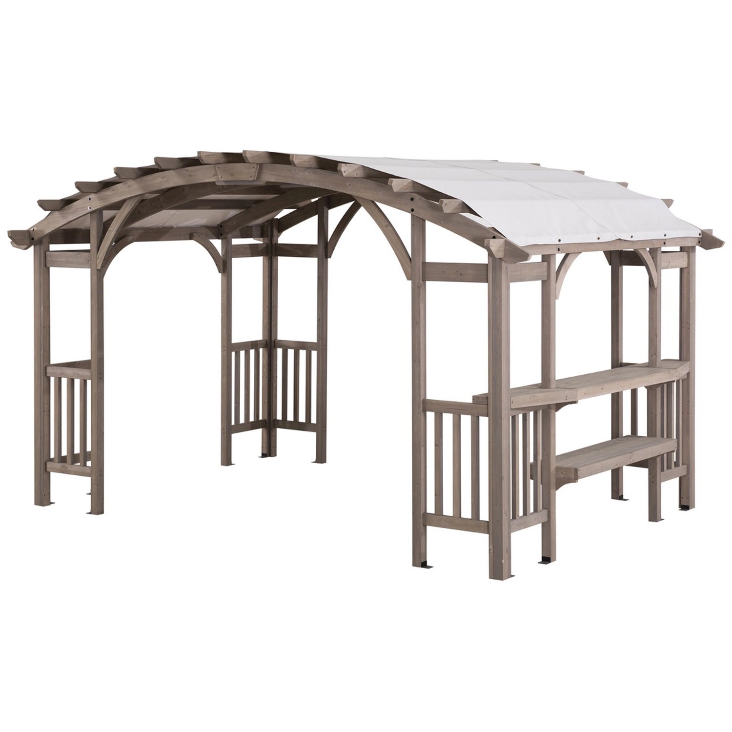 Sunjoy Pergola Dajti Zedernholz 427 cm x 305 cm Grau günstig online kaufen