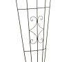 Schwarzes Rank-Spalier in Fächerform mit Rautenmuster, 150 cm hoch, aus pulverbeschichtetem Stahl.