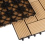 WPC Terrassenfliesen Classic im Teak Farbton, 11er-Set mit Klicksystem und Kunststoff-Unterbau.