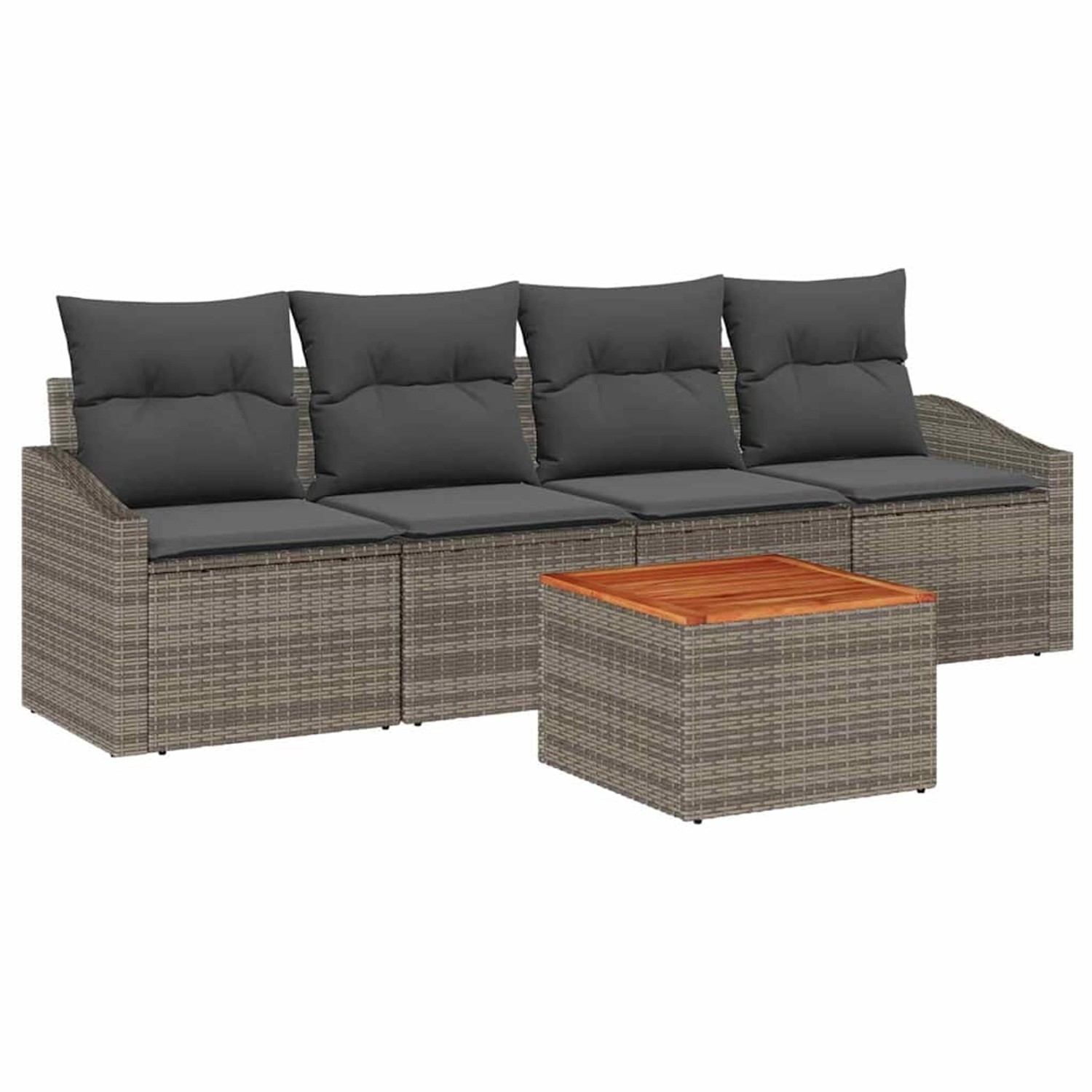 vidaXL Garten-Sofa-Set 5-Tlg Grau 3356431 günstig online kaufen