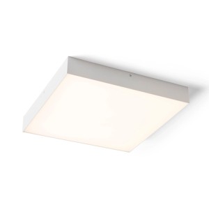Weiße quadratische Rendl LED Deckenleuchte Larisa Sq 40 mit schmalem Rahmen, warmweißes Licht, 50W.