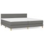 Boxspringbett dunkelgrau 200x200 cm mit Matratze und Kopfteil.