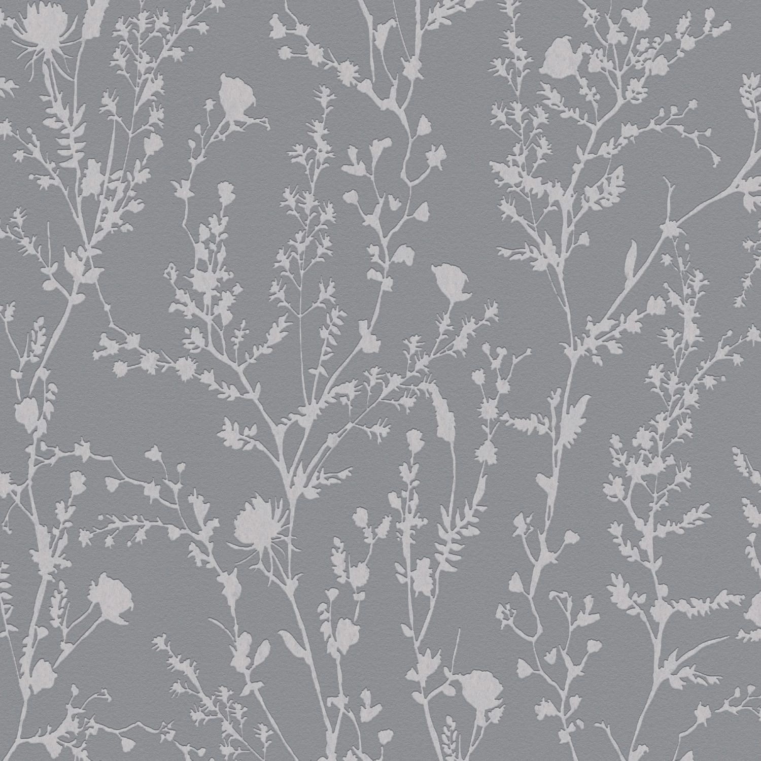 PROFHOME 395463-GU Ton-in-Ton Tapete Floral schimmernd Grau Silber 0,53 m x günstig online kaufen