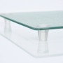 Zeller Glasschneideplatten-Set, 2-teilig, transparent, mit Füßen. Ideal als Schneidebretter oder Herdabdeckung.