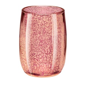 Korallefarbener Zahnputzbecher 'Mercury' von Kleine Wolke mit Goldakzenten.