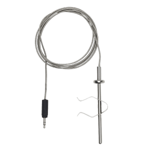 Weber Messfühler für Grillkammer, silberner Temperaturfühler mit Kabel und Stecker.